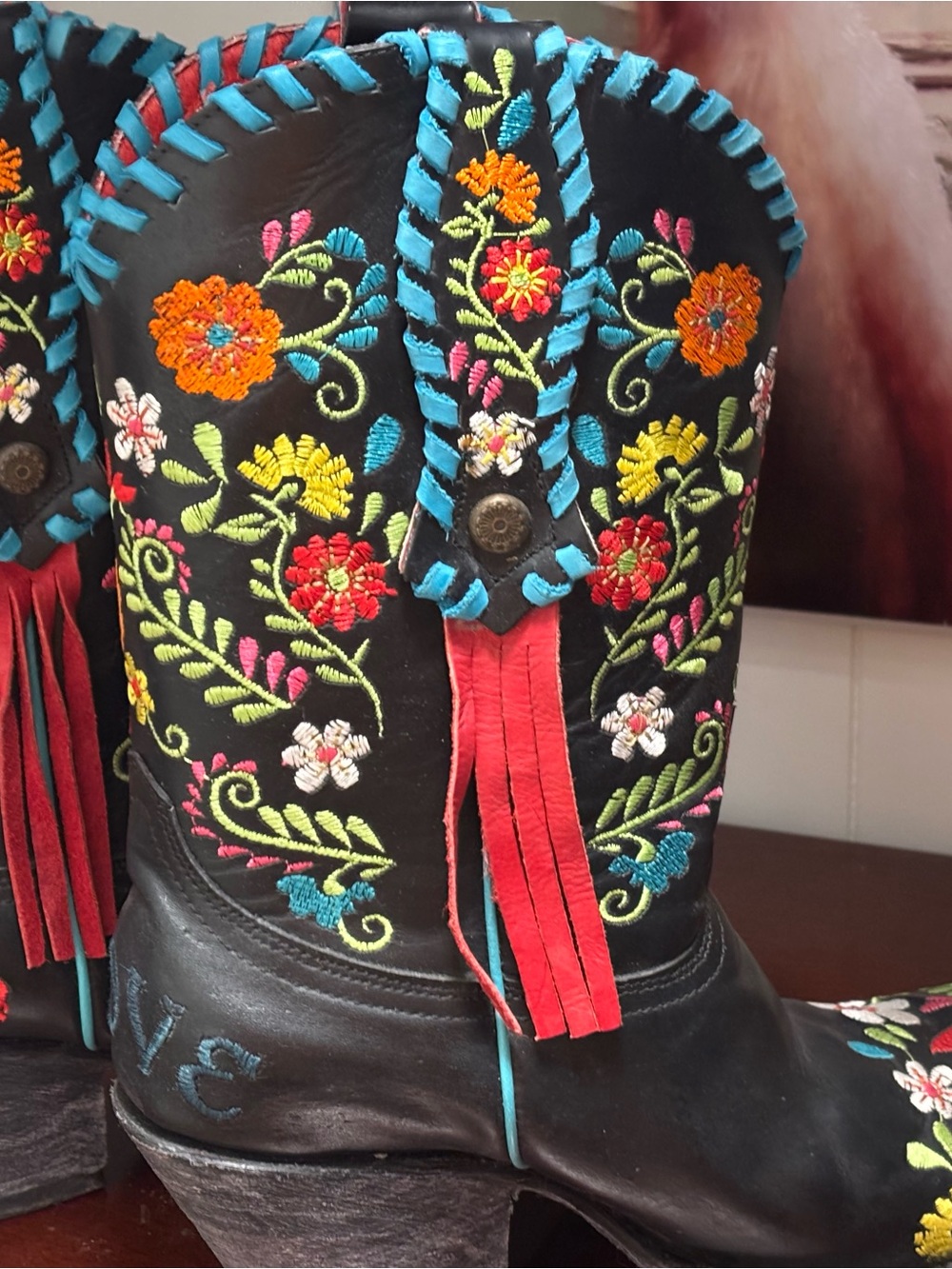 Floral Embroidered Western Heeled Boots- Rodeo Quincy “Carmen”Ariat Collab-Rare - Picture 2 of 6